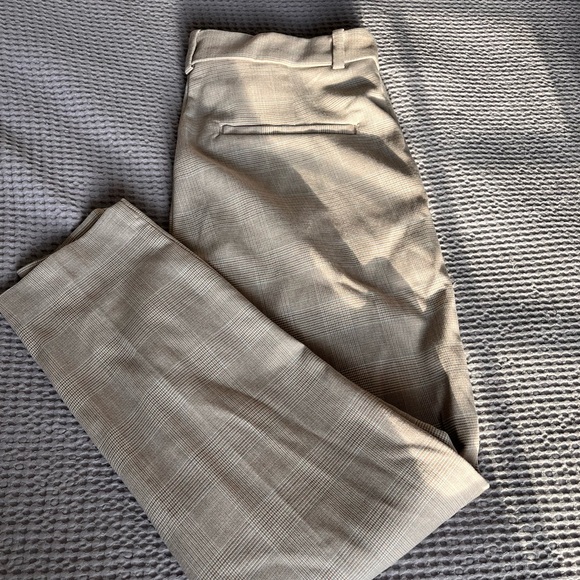 #H&M Tan Houndstooth & Plaid Slacks - Picture 1 of 6